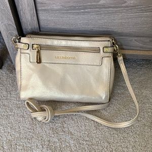 Liz Claiborne Women’s Crossbody Zip Bag Purse Gold